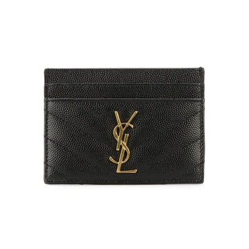 SAINT LAURENT 26FW ゴールドロゴ マトラッセ カードケース ブラック 423291 BOW01 1000 159745147 [P]