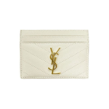 SAINT LAURENT モノグラム マトラッセ カードケース クリームホワイト 423291 BOW01 9207 159745148 [P]