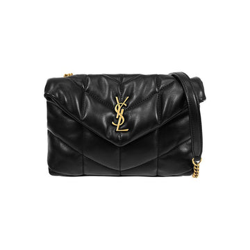 SAINT LAURENT Puffermuster gesteppte Schultertasche mit Kette Schwarz 759337 1EL07 1000 159745157 [P]