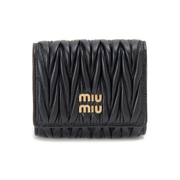 Miu Miu Matelassé Coin Wallet with Gold Logo Black 159745255 [P]