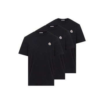 MONCLER Logo-Patch T-Shirt 3er-Pack Schwarz 8C000 42 829H8 999 159745267 [P]