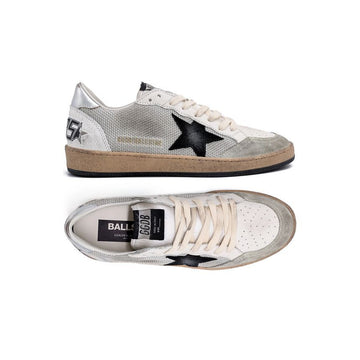 GOLDEN GOOSE Ball Star Low-Top Sneaker Lichtsilber Schwarz GMF00117 F003215 81780 159745287 [P]