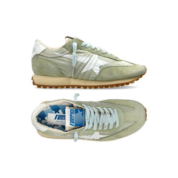 GOLDEN GOOSE Damen Laufmarathon M77 Wildleder Sneaker Salbeigrün Weiß F008446 35989 159745288 [P]