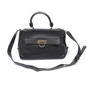 Salvatore Ferragamo Black Calfskin Gancini Sophia Small 2WAY 21 A896 159749916 [P]