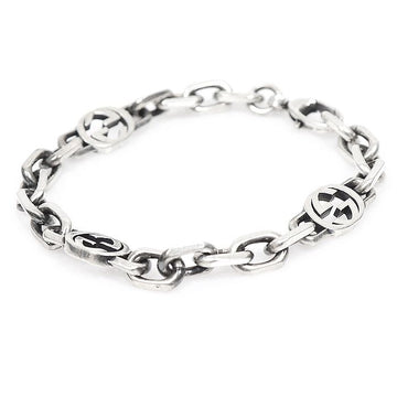 GUCCI 925 Vintage Finish Sterling Silver Interlocking G Chain Bracelet 16 159749982 [P]