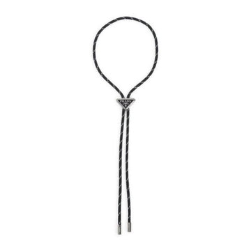 Prada 26SS Thin Code Triangular Pendant Adjustable Necklace (2IC288 2HE2 F0002) 156568771 [P]