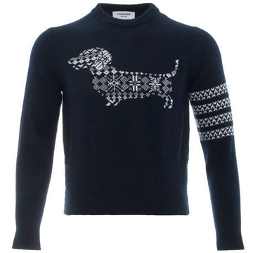THOM BROWNE Merino Woll Holiday Hector 4-Bar Pullover Strickjacke 159750087 [P]