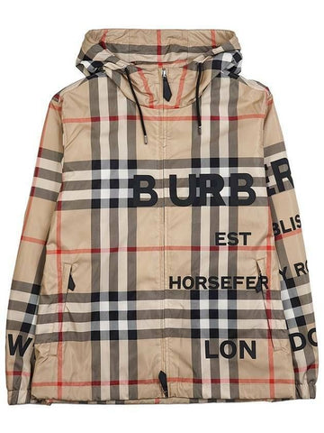 Burberry Printed Check Nylon Hooded Jacket 133027029 [P]