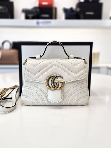 GUCCI Mini Schultertasche mit Top Handle Weiß 547260 159750474 [P]