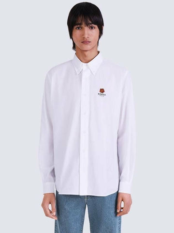 Kenzo Flower Embroidered Poplin Shirt 5CH410 01 133043369 [P]