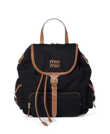 Miu Miu Canvas and Leather Backpack 156799850 [P]