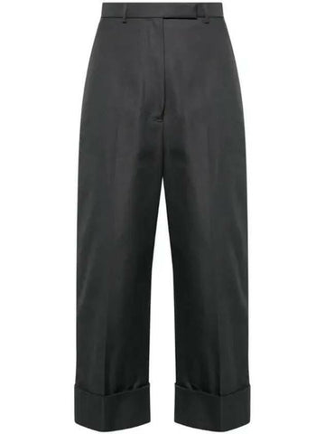 THOM BROWNE Hoch taillierte Hose aus Baumwoll-Canvas D.Gray 133044870 [P]