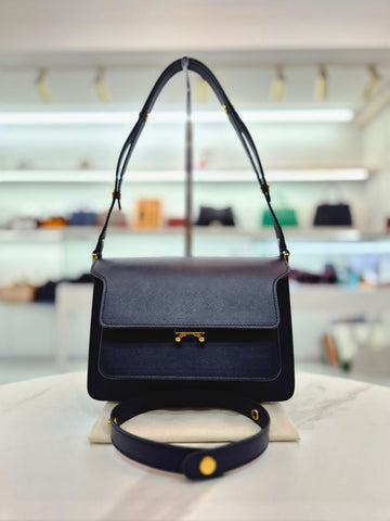 Marni Saffiano Medium Trunk Shoulder and Crossbody Bag 09U07 520 159752709 [P]