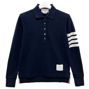 THOM BROWNE Damen Klassisches Poloshirt mit 4 Streifen in Navy (FJP053G 07976 415) 159753623 [P]