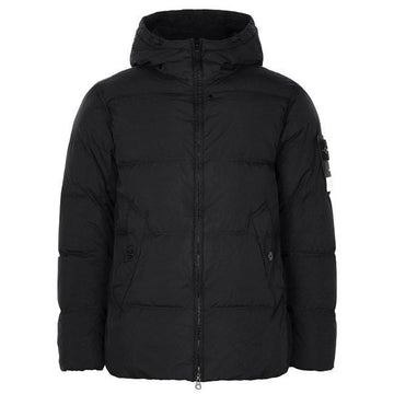 STONE ISLAND 26FW ブラック ガーメントダイ シワ加工ダウン ジャケット 159755432 [P]