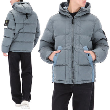 STONE ISLAND Nylon-Metall-Hooded-Daunenjacke mit Wappen-Patch 159755447 [P]