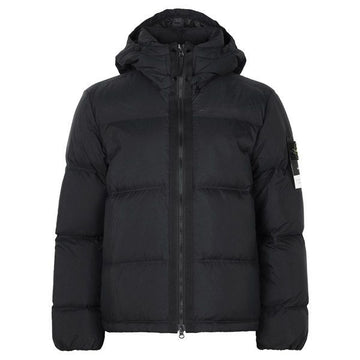 STONE ISLAND Matte schwarze Ripstop Cordura abnehmbare Kapuze Daunenjacke 159759401 [P]