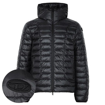 DIESEL Hooded Padded Jacket mit W-STONE-WRD Logo-Patch A21927 0DMBG 9XX 159759595 [P]