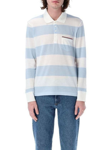 THOM BROWNE Langarm Rugby Polo mit Streifen MJP167A J0049 452 133044879 [P]