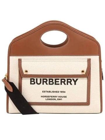BURBERRY Kleine zweifarbige Canvas- und Leder-Taschen mit Taschen 8036784 151056027 [P]