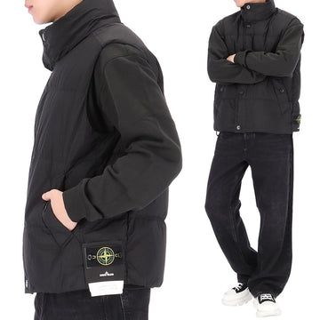 STONE ISLAND ガーメントダイダークリンケルラップスパディングベスト 159760685 [P]