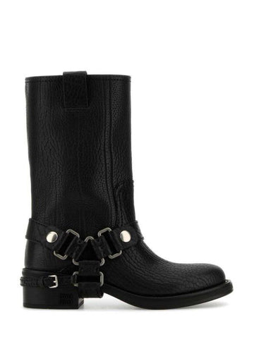MIU MIU Leder-Motorschuhe 5U350E 2FLC F0002 151060871 [P]