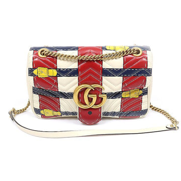 GUCCI トロンプルイユGGマーモントミディアムチェーンショルダーバッグ443496 159761695 [P]