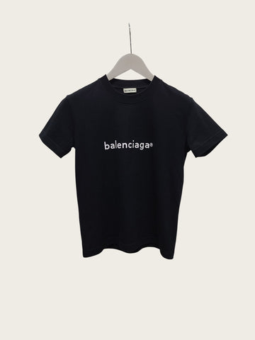 BALENCIAGA ブラック コピーライト ロゴ プリント 半袖 Tシャツ 159762703 [P]