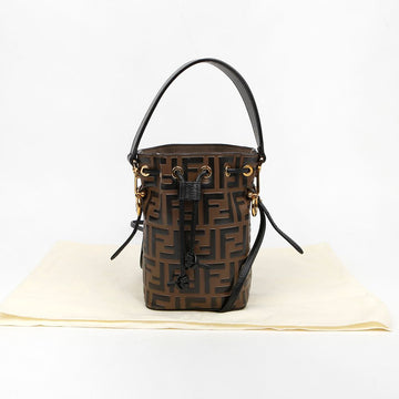 FENDI Mini Leder Tragetasche Bucket Bag Braun 159472750 [P]