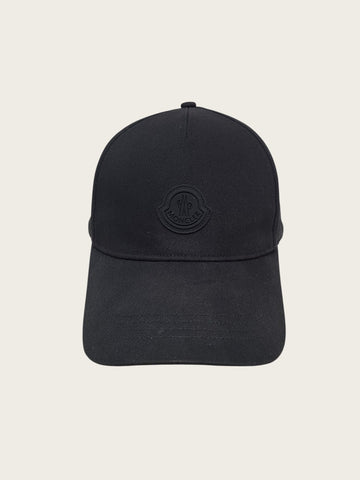 MONCLER Mattschwarze Baseballkappe mit Logo-Patch 159762786 [P]