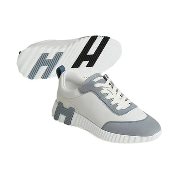 HERMES バウンシングスニーカー レディース スポーツスウェード ゴートスキン ホワイト ブルー ガレー H221176Z BL380 159763395 [P]