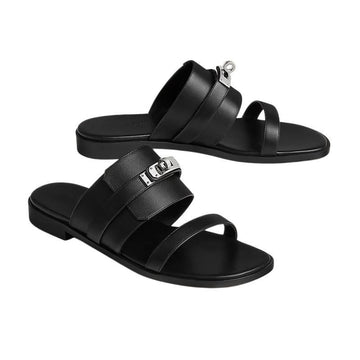 Hermes Kelly Buckle Sandals Slippers Noir H262123Z 02370 159763573 [P]