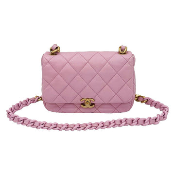 CHANEL ピンクラムスキンキルティングミニチェーンバッグ AS3205 159764325 [P]