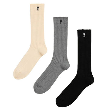 AMI [Limitierte Edition/30 Stück] Unisex Socken USC611 AK0007 A148 (3er Set) 153748449 [P]