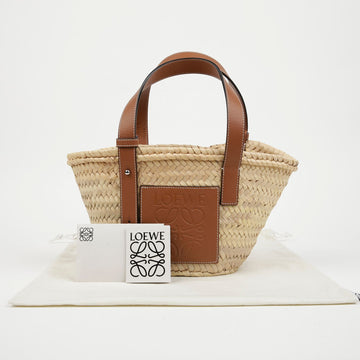 LOEWE Anagram Logo Rattan Basket Small Leder Tote Bag 159296782 [P]