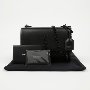 SAINT LAURENT Monogram Sunset Medium Schultertasche Schwarz 159347990 [P]