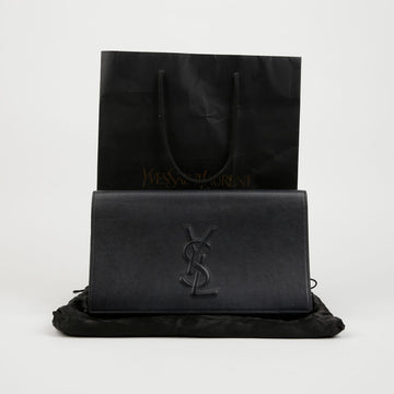 SAINT LAURENT Leder Clutch Bag Schwarz 159472613 [P]