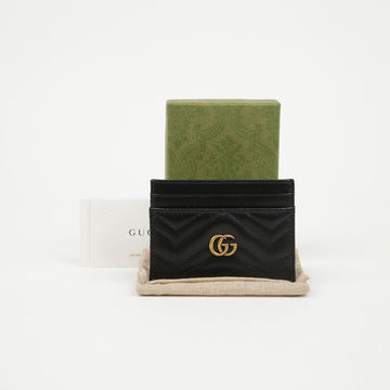 Gucci GG Marmont Matelassé Card Holder Black Gold 159472644 [P]