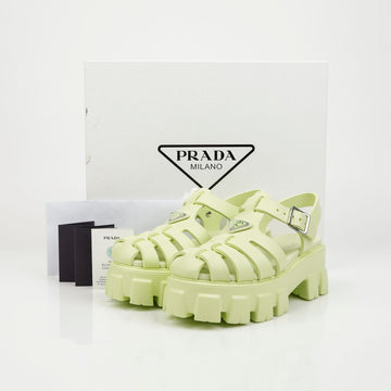 PRADA Dreiecklogo Gummisandalen Pistaziengrün 159541808 [P]