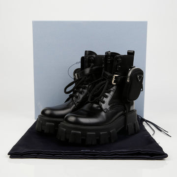 PRADA モノリスレザーナイロンブーツブラック 159542270 [P]