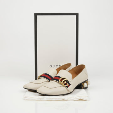 GUCCI Mid-Heel Leder Loafer Ivory 159542394 [P]