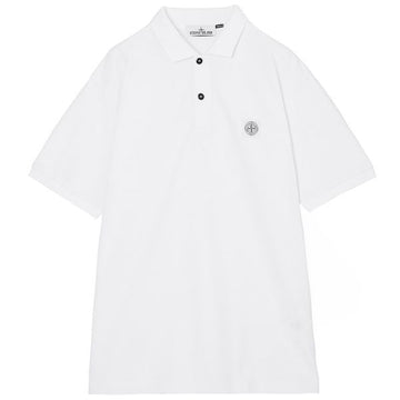 STONE ISLAND オーガニックコットンピケショートスリーブポロシャツ_レギュラーフィット (801522R39 A0001) 158136181 [P]