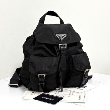 Prada Nylon Triangle Logo Backpack Small Black 159807402 [P]