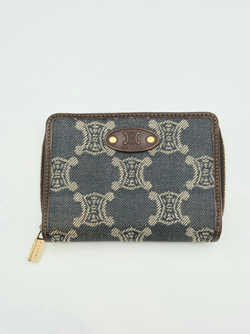 Celine Vintage Denim Wallet Condition B+ 159821397 [P]