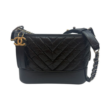CHANEL シェブロン ガブリエル スモール ホーボー ショルダーバッグ ブラック A91810 159853548 [P]