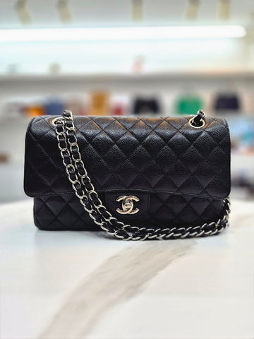 CHANEL クラシック カビア ミディアム シルバー トートバッグ 18番代 A01112 159857146 [P]