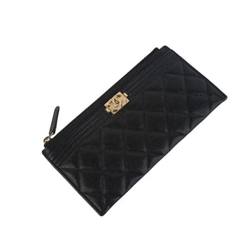 CHANEL キャビア ボーイ スリム ジッピー 長財布 ポーチ 37695Y 159857304 [P]
