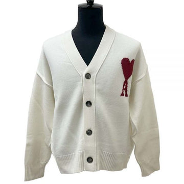 AMI Herz Intarsien Virgin Wool Oversize Cardigan 116418532 [P]