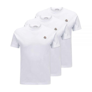 Moncler Logo Patch 3PACK Short Sleeve T-Shirt White 8C000 32 829H8 001 158346436 [P]
