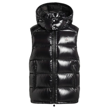 MONCLER BORMES ロゴ パッチ ダウン ベスト ブラック 68950 999 148772640 [P]